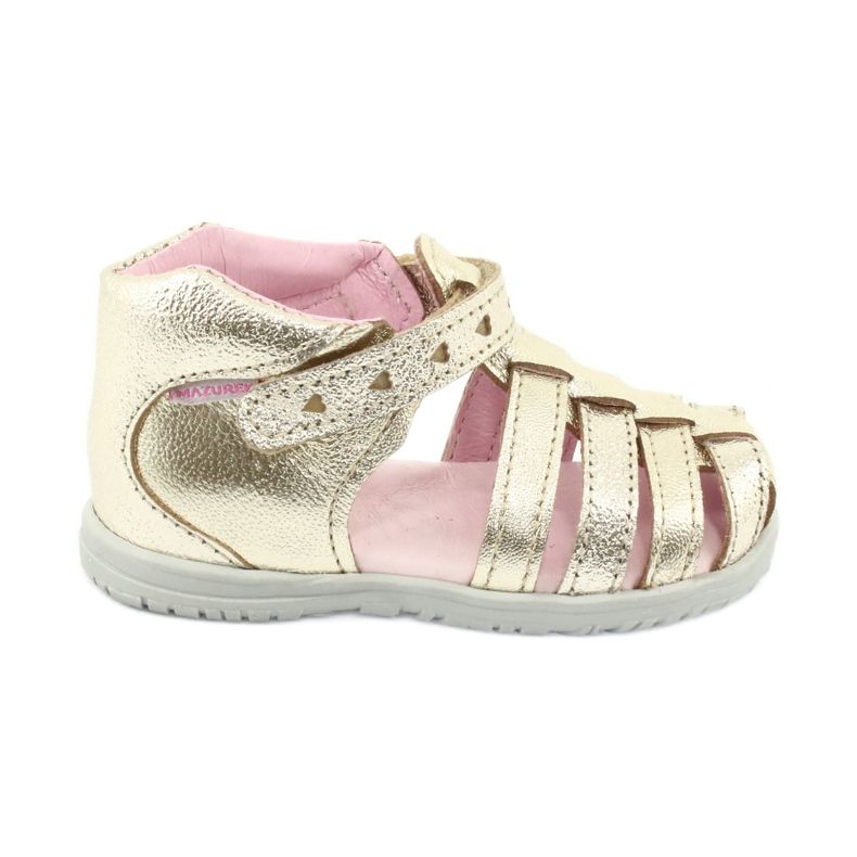 Sandálias de couro Mazurek 245 ouro dourado