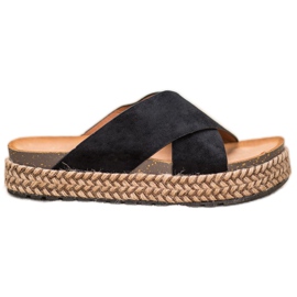 Comer Chinelos confortáveis ​​na plataforma preto