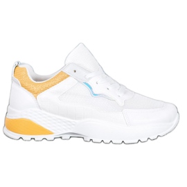 SHELOVET Tênis com inserções laranja brilhante branco