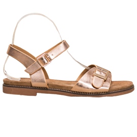 Small Swan Sandálias Douradas Com Fivela dourado Small Swan Sandálias Douradas Com Fivela dourado