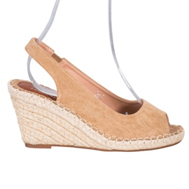 Small Swan Sandálias marrons em cunha alta castanho Small Swan Sandálias marrons em cunha alta castanho