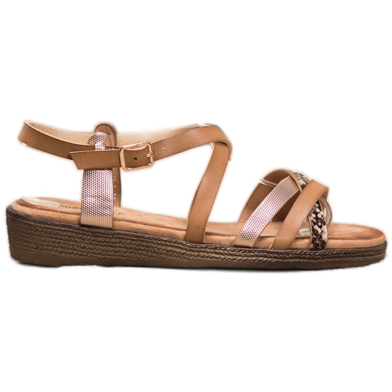 Small Swan Sandálias Marrom Estilizadas castanho dourado