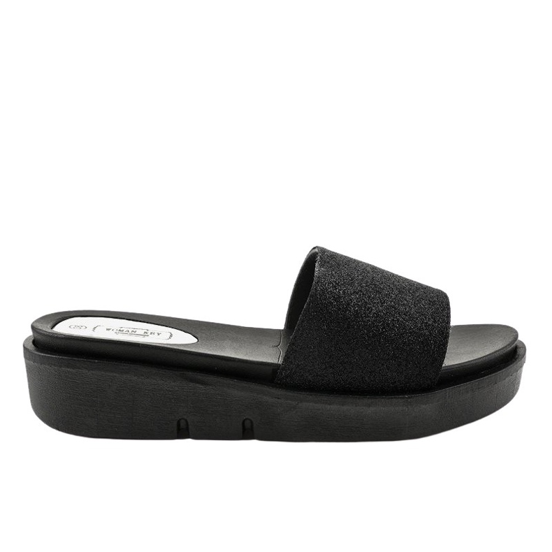 Chinelos pretos brilhantes E3969