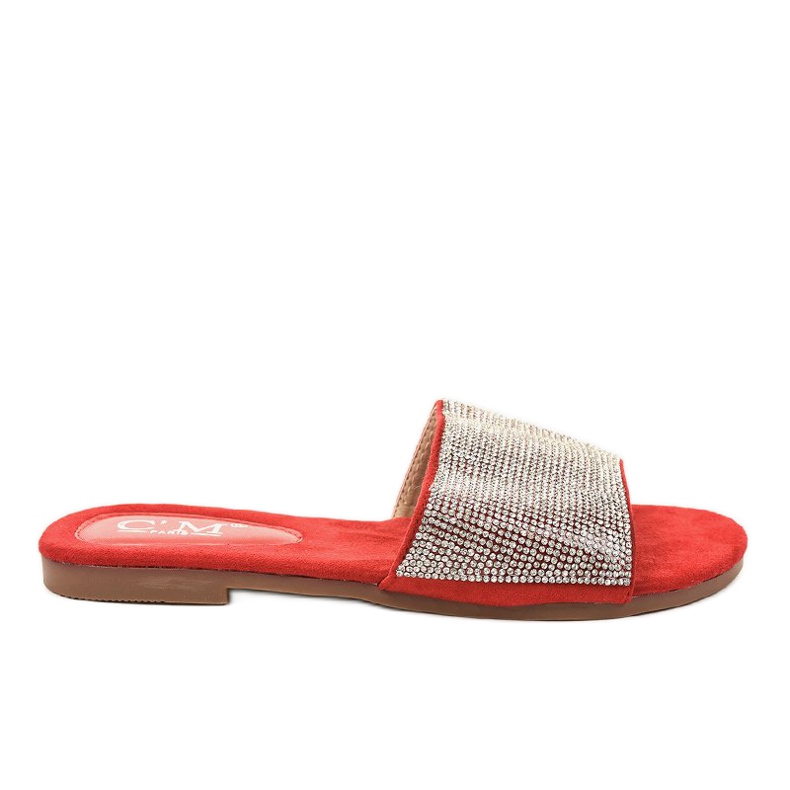 Chinelos vermelhos com zircônia cúbica 839-761 cinza Chinelos vermelhos com zircônia cúbica 839-761 cinza