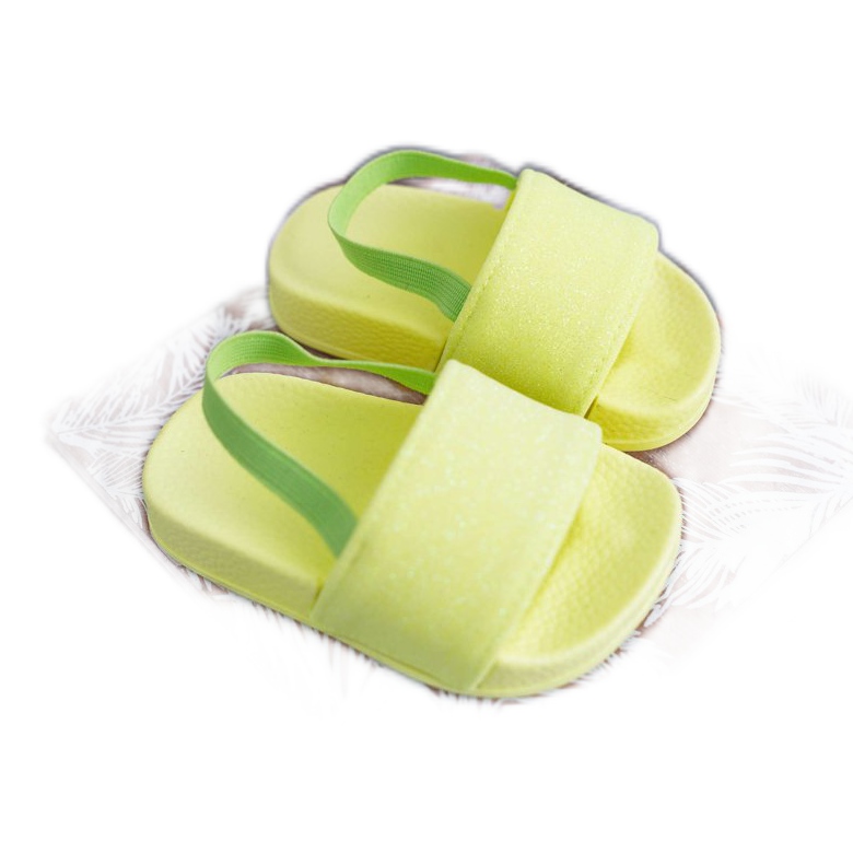 FRROCK Chinelos infantis para meninas, brocado e limão rimia amarelo