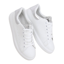 Tênis feminino branco LA85P prata