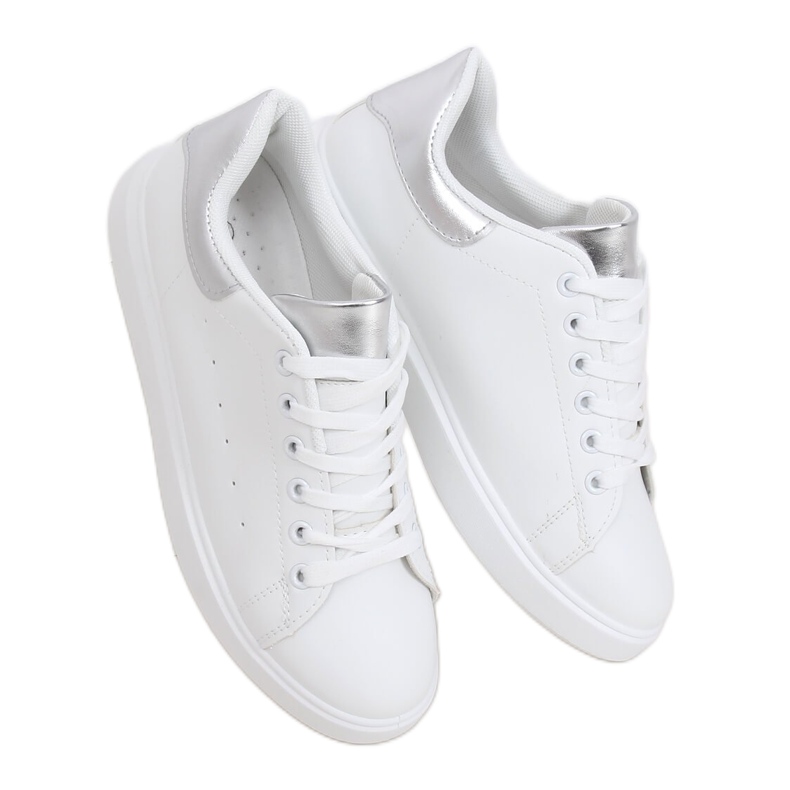 Tênis feminino branco LA85P prata