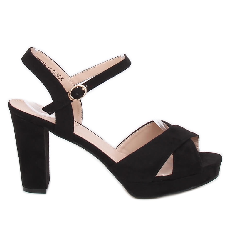Sandálias pretas de salto alto WD99P pretas preto