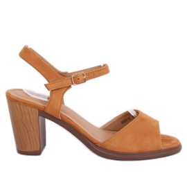 Sandálias de salto alto Camel 660-6 Camel II Quality marrom