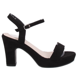 Sandálias pretas no post NS032P Black preto Sandálias pretas no post NS032P Black preto