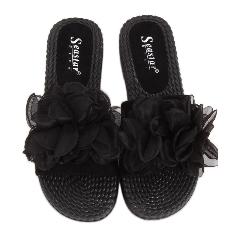 Chinelos femininos negros YQ227 Preto