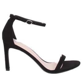 Sandálias em um salto agulha preto NF-31P Preto