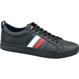 Sapatilhas Tommy Hilfiger Bandeira Detalhe Couro Tênis M FM0FM02576 Bds preto Sapatilhas Tommy Hilfiger Bandeira Detalhe Couro Tênis M FM0FM02576 Bds preto