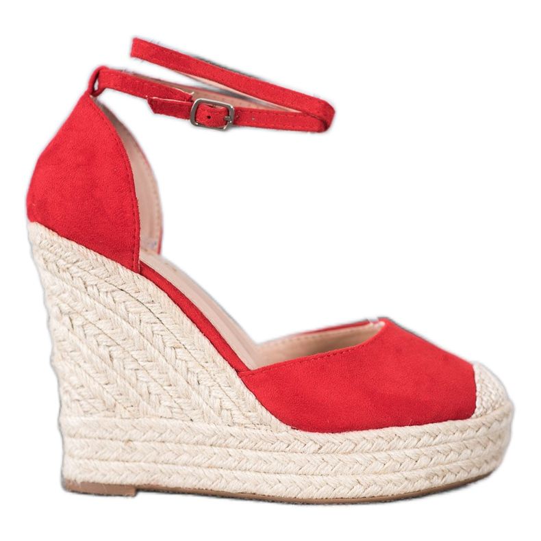 SHELOVET Alpercatas na cunha vermelho