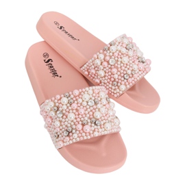 Chinelos rosa BG66 rosa com pérolas