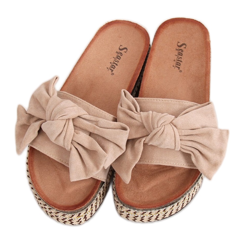 Chinelos de sola alta bege CK137P Bege