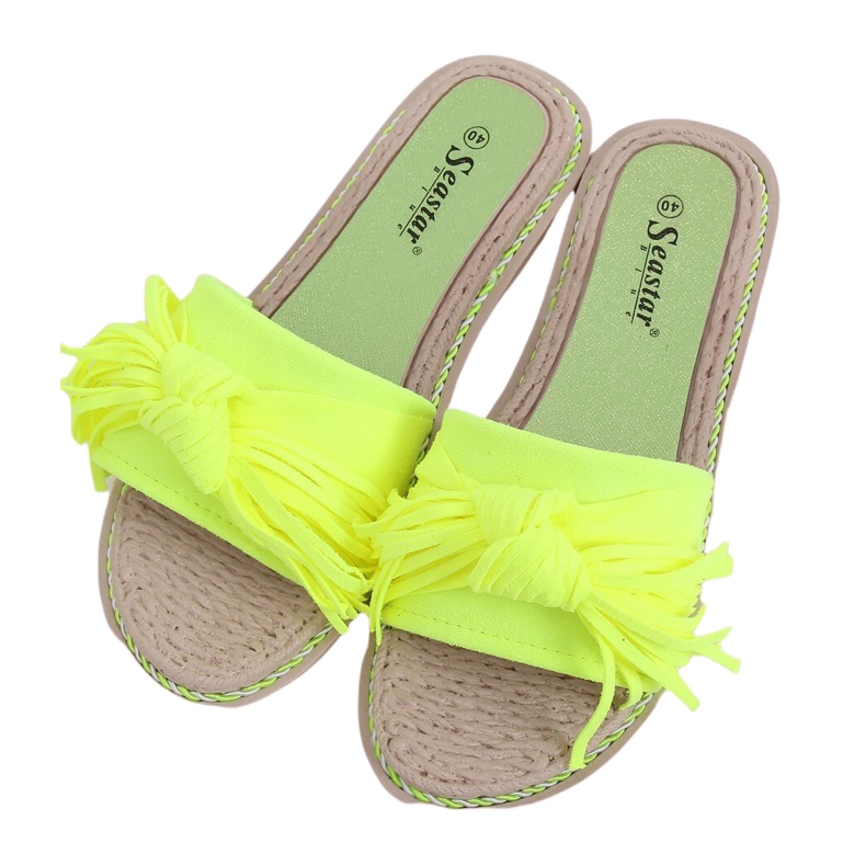 Chinelos femininos CK159 amarelo neon
