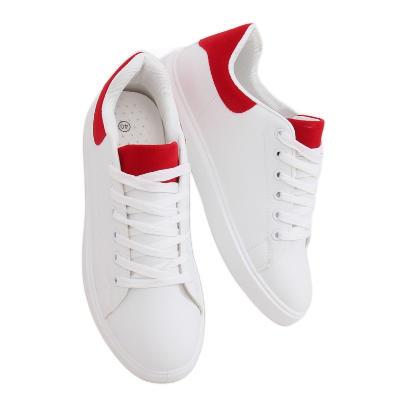 Tênis feminino branco LA85P vermelho