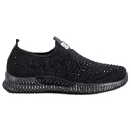 SHELOVET Slipons com cristais preto SHELOVET Slipons com cristais preto