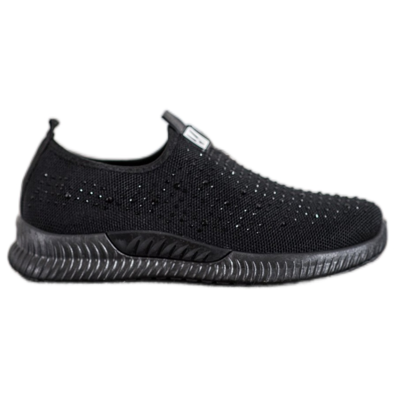 SHELOVET Slipons com cristais preto
