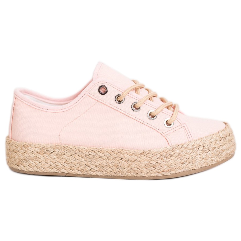 Kylie Tênis em uma plataforma de palha rosa