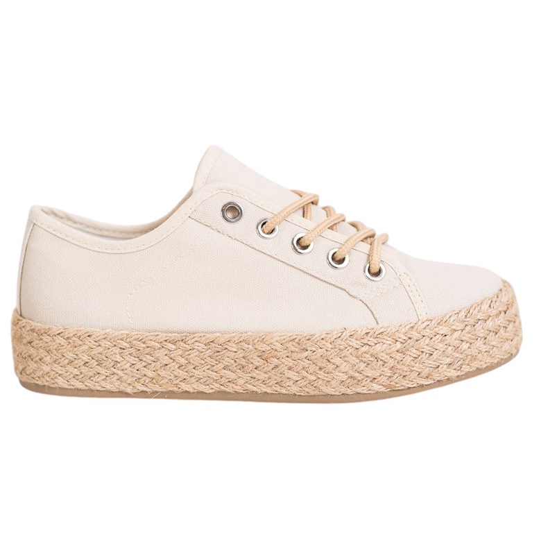 Kylie Tênis em uma plataforma de palha castanho