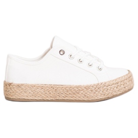 Kylie Tênis em uma plataforma de palha branco