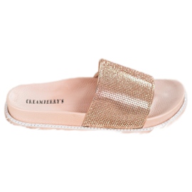 Creamberry'S Chinelos dourados com cristais