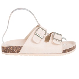 Queentina Chinelos confortáveis ​​com fivela marrom