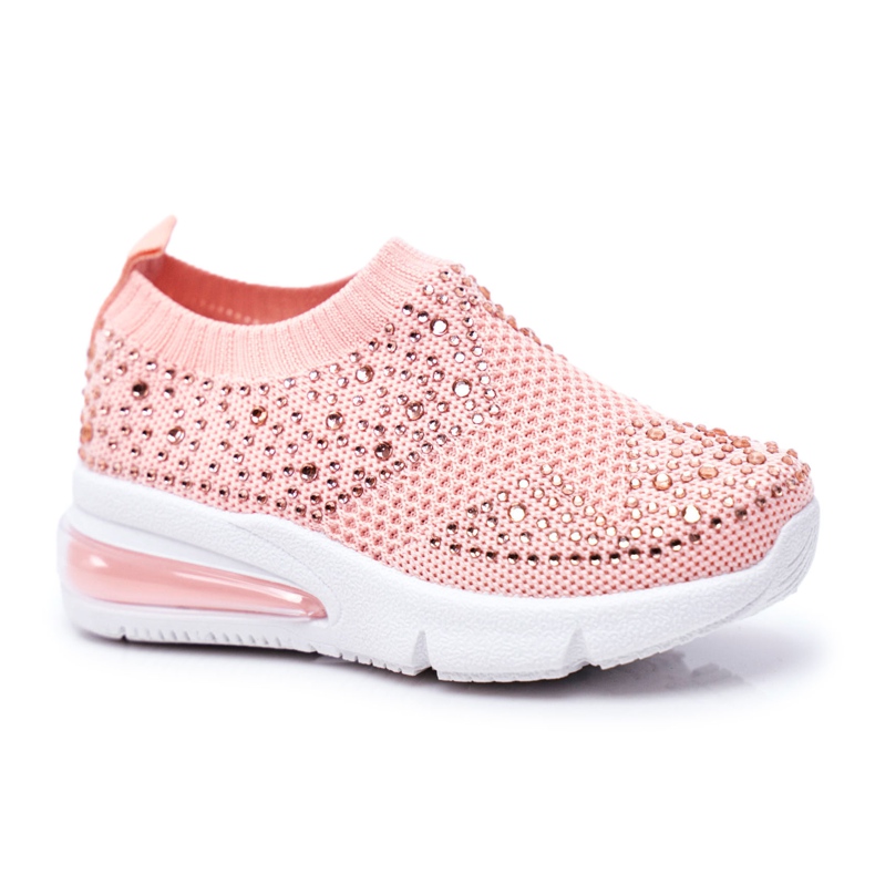 FRROCK Sapatos esportivos infantis com zircônia cúbica rosa linda