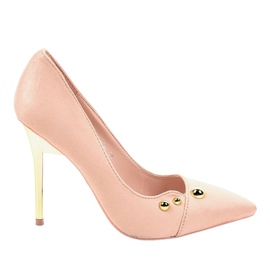 Salto alto rosa clássico com tachas NE05P Salto alto rosa clássico com tachas NE05P