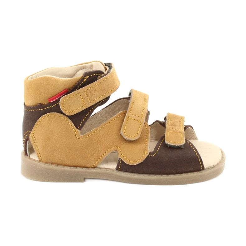 Sandálias de couro preventivo Amarelo/Bronze Mazurek 291