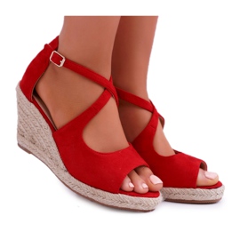 BUGO Sandálias femininas com alpercatas Red Margus vermelho