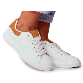 PS1 Sapatas esportivas femininas brancas com salto Camel Milly branco