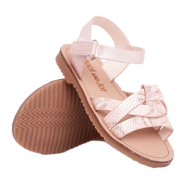 FRROCK Sandálias infantis com velcro para meninas rosa lilo FRROCK Sandálias infantis com velcro para meninas rosa lilo