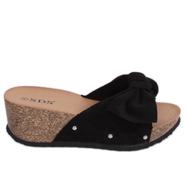 Chinelos de cunha pretos 7862-KL Black II Quality