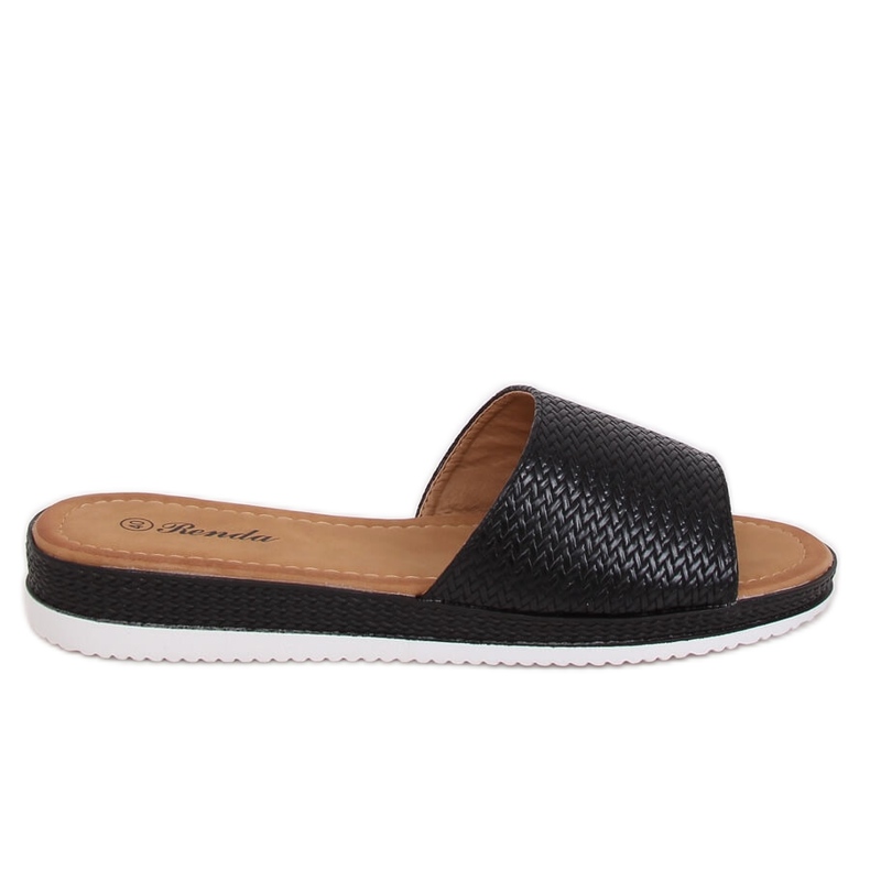 Chinelos femininos negros pretos BQ-66 pretos