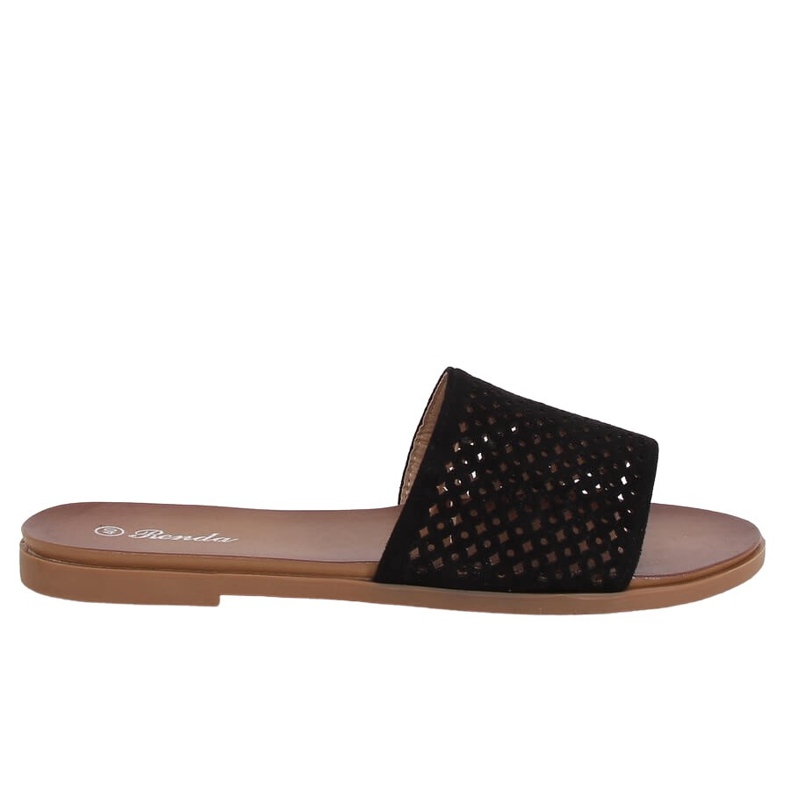 Pantufas pretas perfuradas 620-63 pretas preto