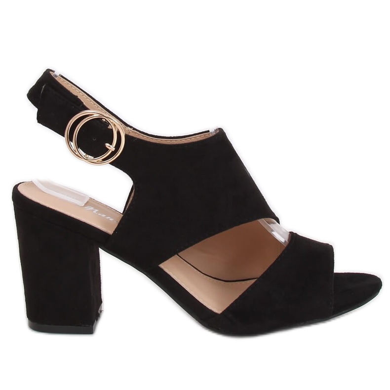 Sandálias pretas de salto alto A8560 pretas preto