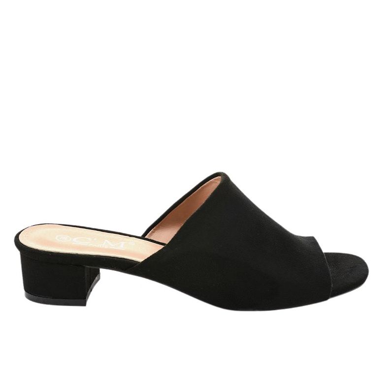 Chinelos pretos de salto alto 77-91