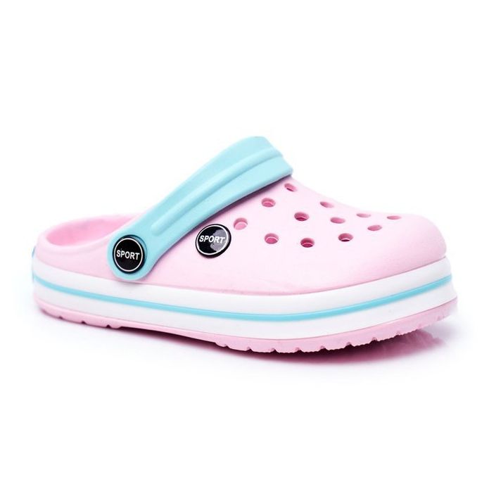 Chinelos para menino, meninas, crocodilos rosa de espuma infantil azul