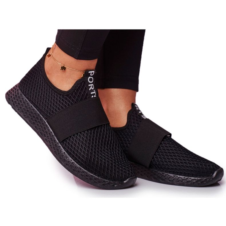 SEA Tênis feminino esportivo leve preto La Fiesta