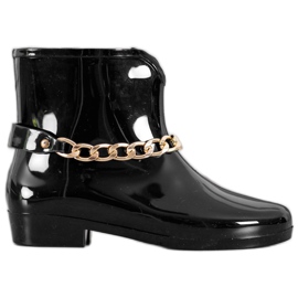 SHELOVET Galochas com corrente decorativa preto