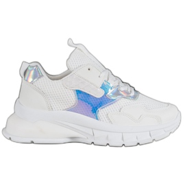 Mannika Tênis elegantes com malha branco Mannika Tênis elegantes com malha branco