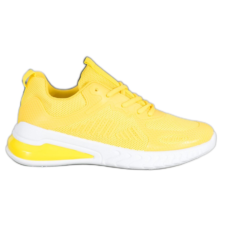 Ideal Shoes Sapatos amarrados com malha amarelo
