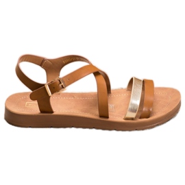 Filippo Sandálias casuais com listra dourada marrom dourado