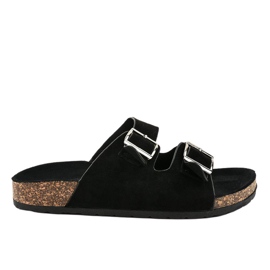 Chinelos pretos com fivela BL3100-SF