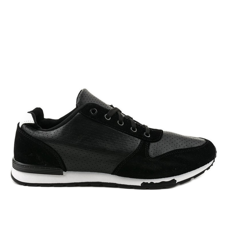 Tênis casuais masculinos negros 302-5 preto