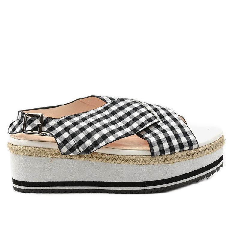 Sandálias pretas na plataforma 1508-1 branco