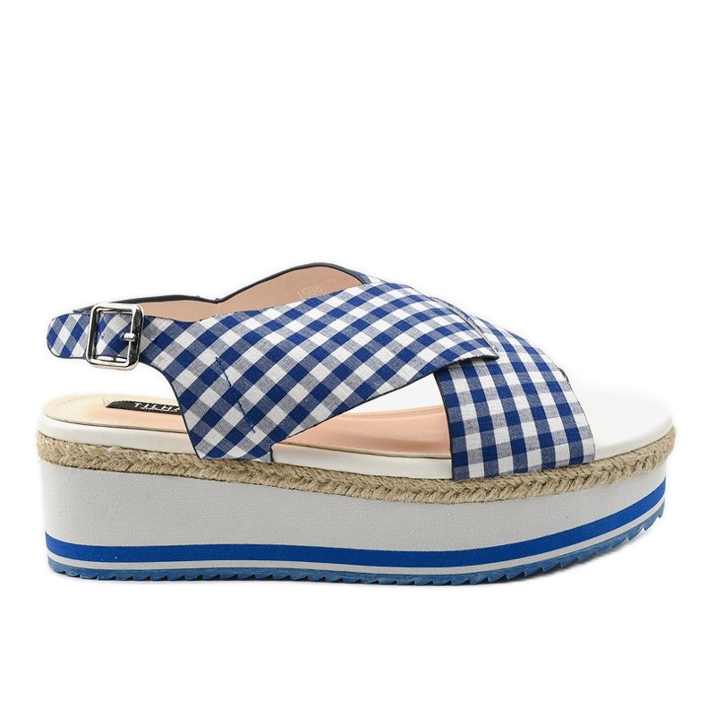 Sandálias azuis escuras na plataforma 1508-13 azul